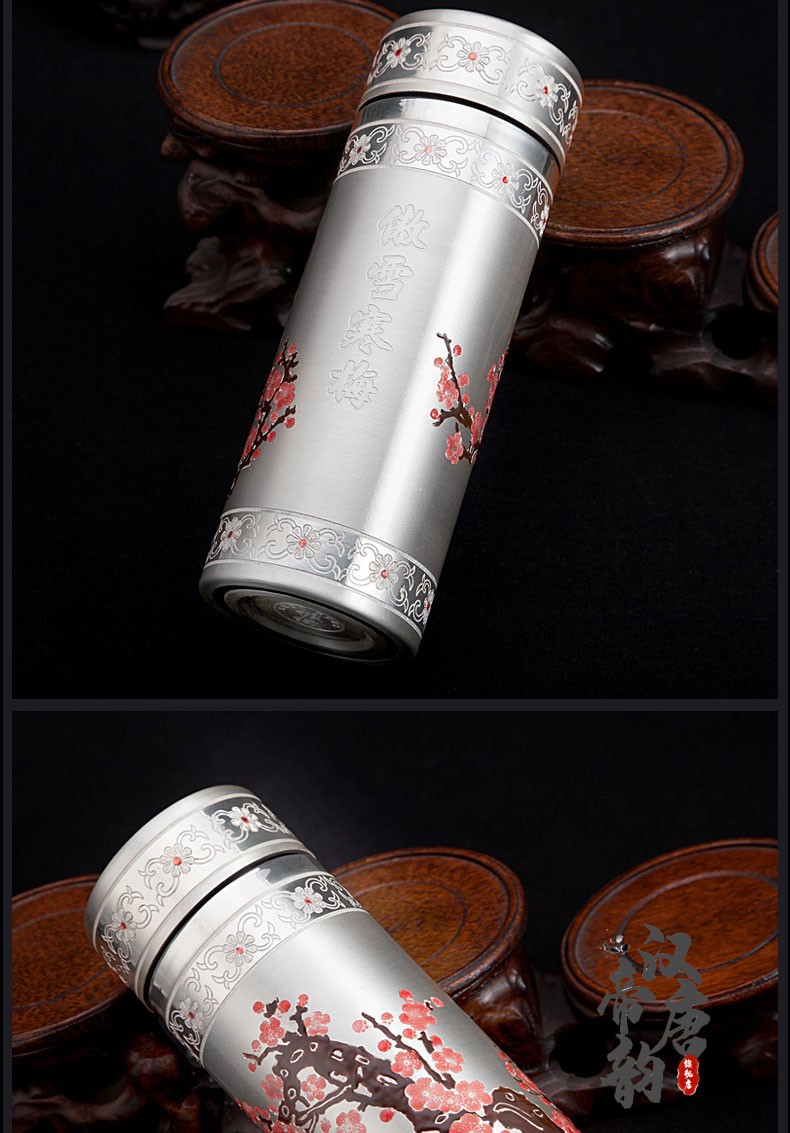 手工掐丝景泰蓝纯银水杯雪花银礼品杯送朋友 景泰蓝全银杯【图片 价格