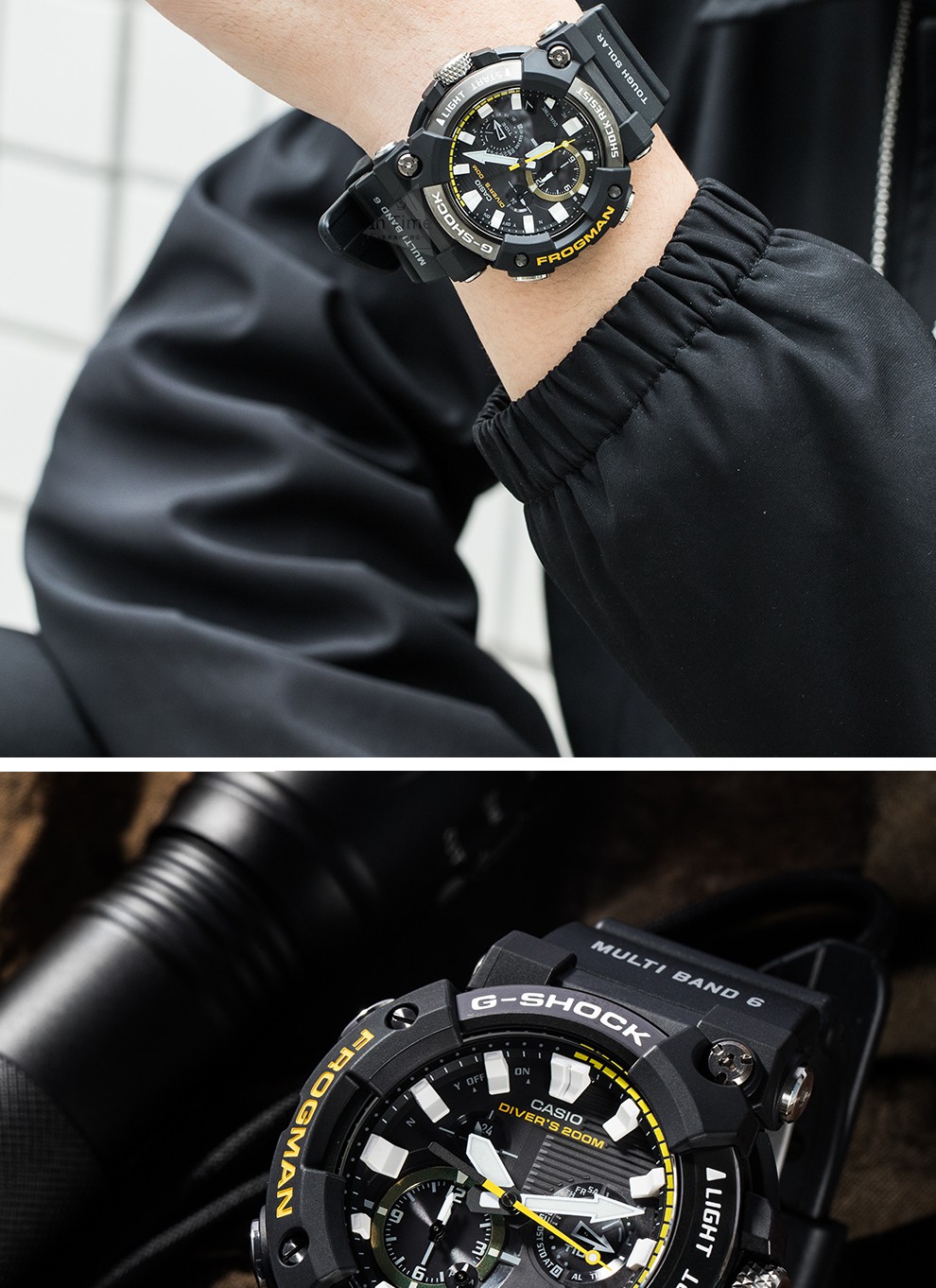 卡西欧(casio)g-shock系列七代蛙人蓝牙电波潜水运动男表 gwf-a1000