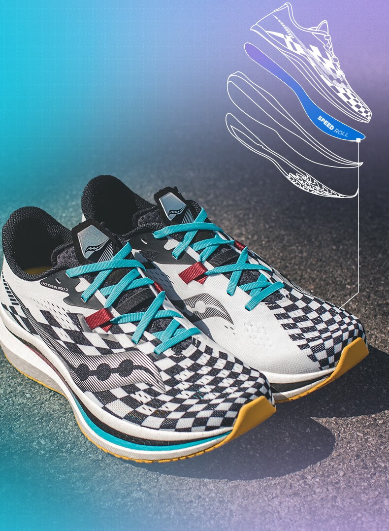 saucony索康尼 2021新品endorphin pro啡鹏2 男子高端缓震跑步鞋竞速