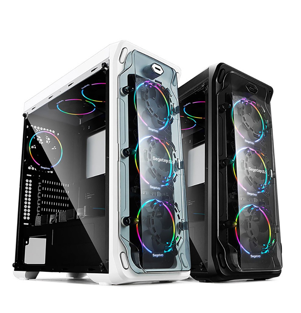 鑫谷(segotep) lux拉克丝重装版全侧透白色/黑色机箱 8个风扇位/游戏
