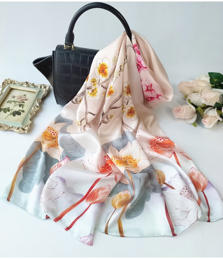 sirouaogo杭州丝绸高档真丝丝巾女秋冬季民族风桑蚕丝送礼妈妈丝绸