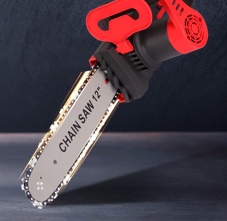 电锯家用电链锯大功率伐木锯木工切割机砍树砍柴锯电动工具12寸双电双