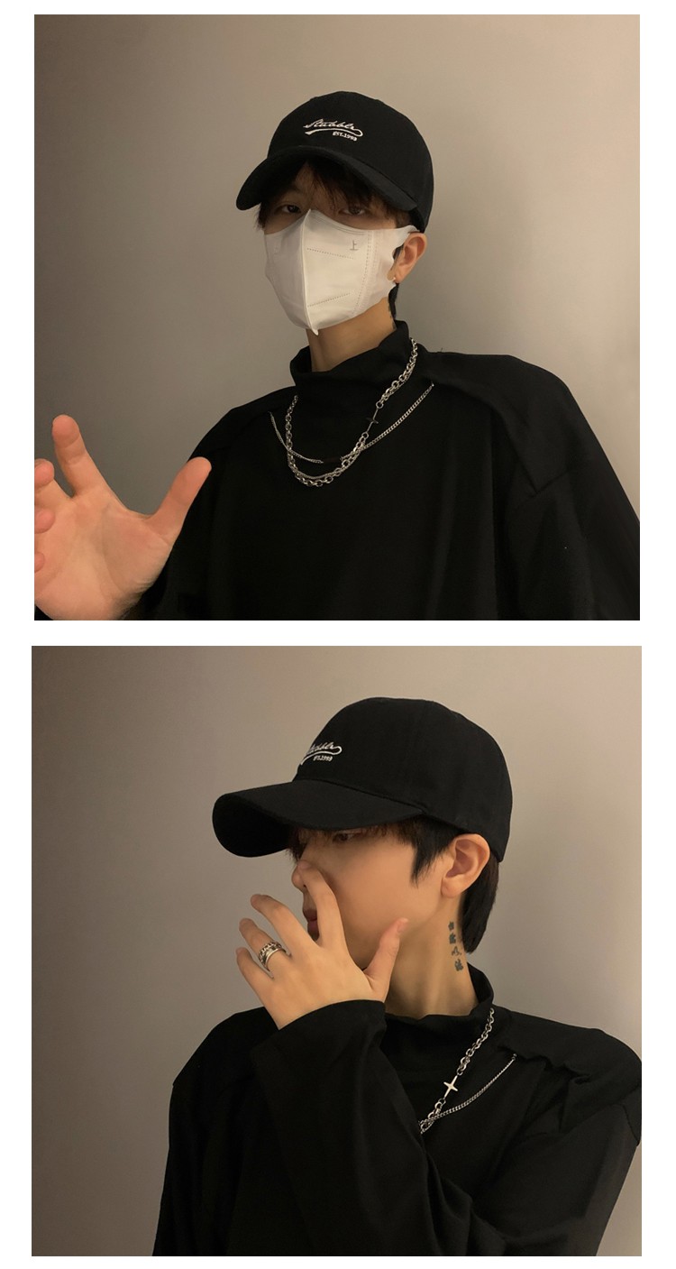 妙奚娅棒球帽男士鸭舌帽男生休闲百搭春夏季遮阳帽韩版新款黑色帽子男