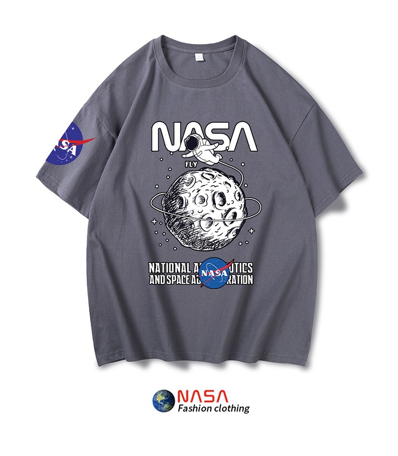 nasa联名t恤男潮牌创意卡通印花百搭休闲男士短袖宽松圆领上衣 syq