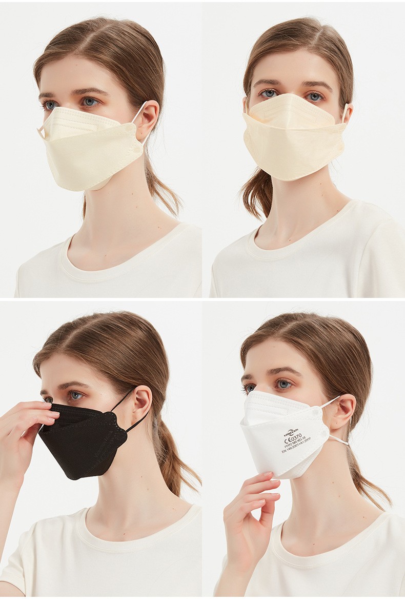 柳叶型3d立体口罩成人鱼嘴型口罩网红kf94韩式渐变彩色四层独立包装