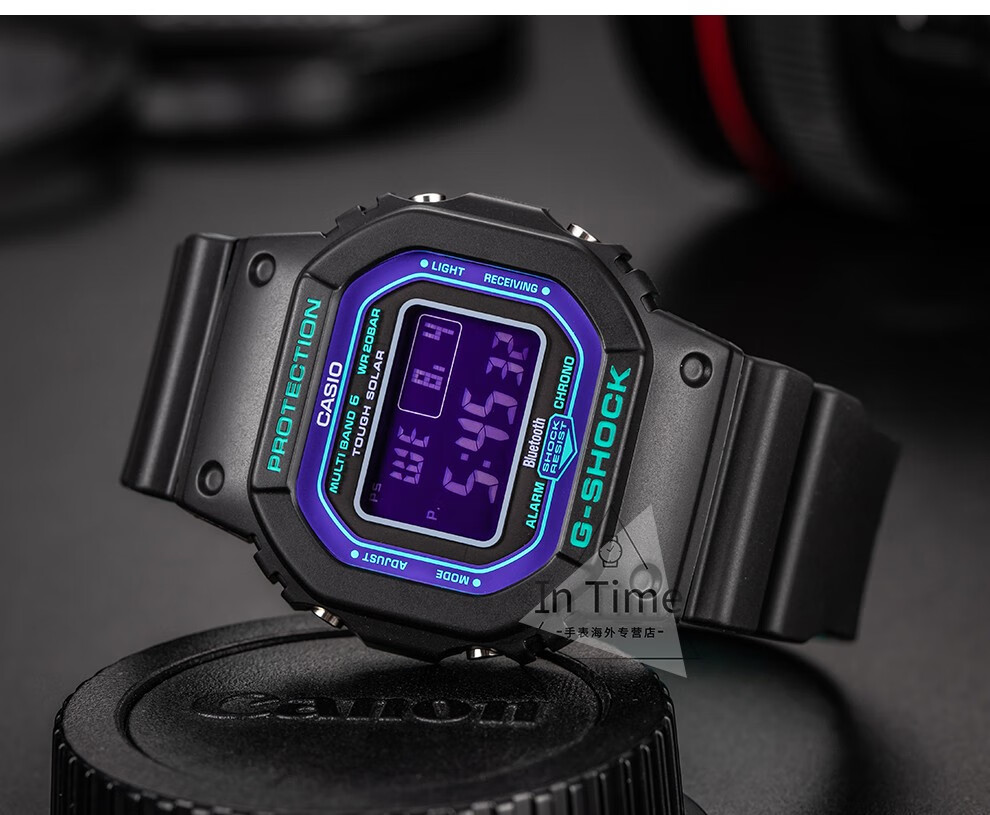 卡西欧(casio)手表 g-shock光动能电波蓝牙小方块手表男 gw-b5600bc-1