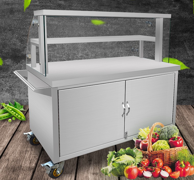 莱靓移动手推外卖小吃车冰粉摊位车凉菜凉面凉皮摆摊车卤菜车早餐15米