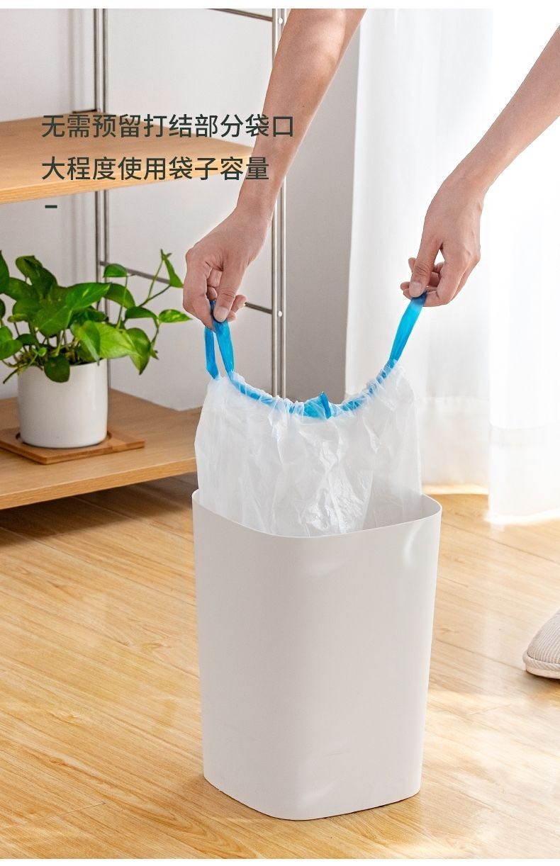 手提式加厚便捷自动收口厨房专用塑料袋大号 加厚黑色抽绳式45*50cm 5