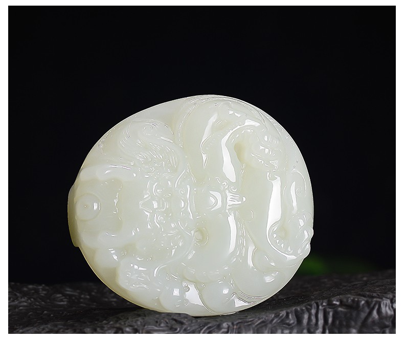 汉峰 和田玉白玉生肖龙皮带扣玉石腰佩腰带扣附证书【图片 价格 品牌