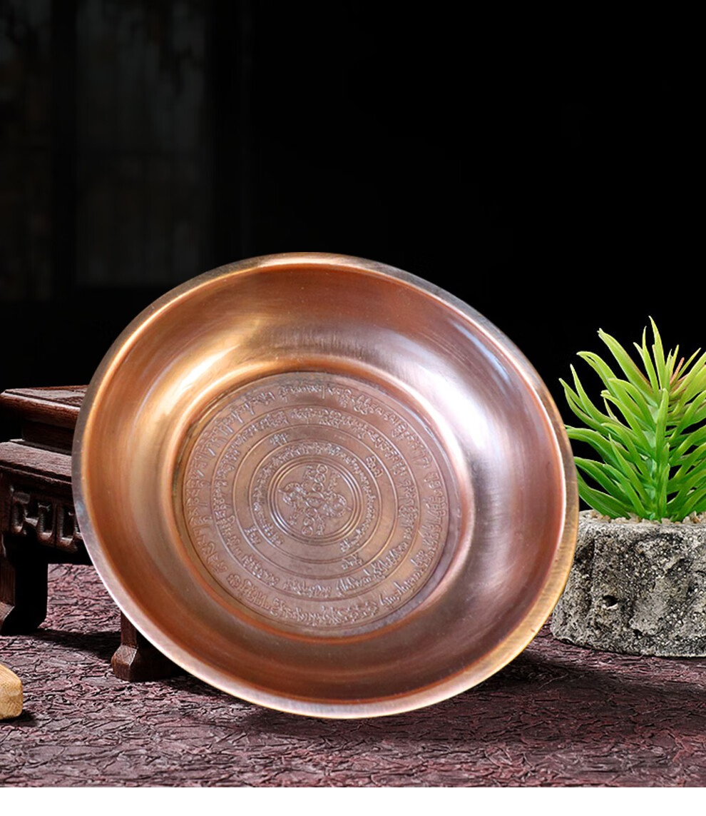 十方清梵 红铜烟供盘火供盆室内烟供食子粉塔香家用青铜供佛供施食