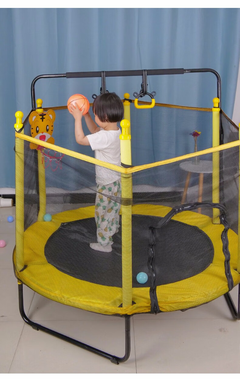 儿童室内蹦蹦床家用宝宝小孩蹭蹭床小型弹跳床带护网家庭跳跳床360