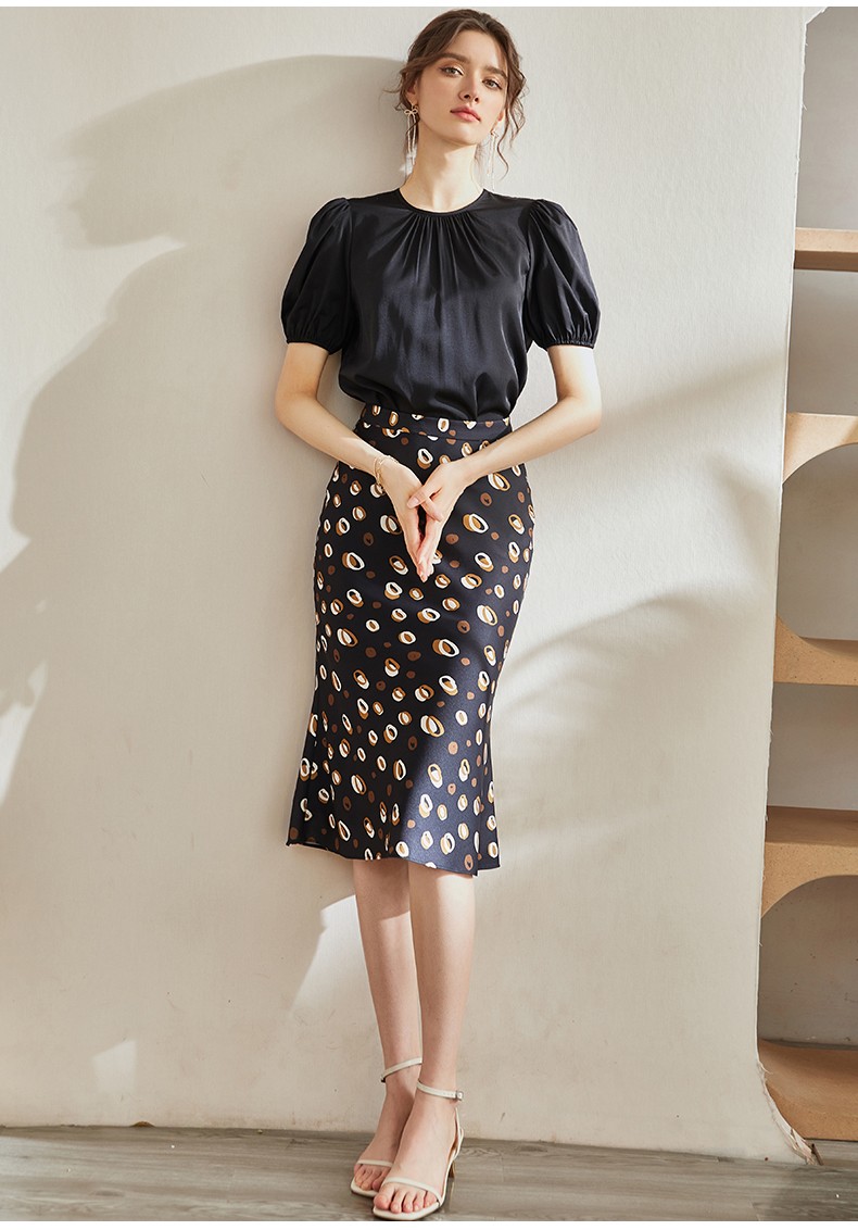 roeyshouse罗衣复古花色法式半身裙女21年夏装新款气质包臀裙子04187