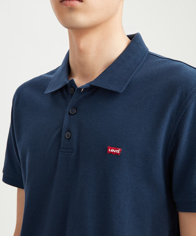 levis李维斯男士藏青色红旗标刺绣polo短袖t恤358830005藏青色m