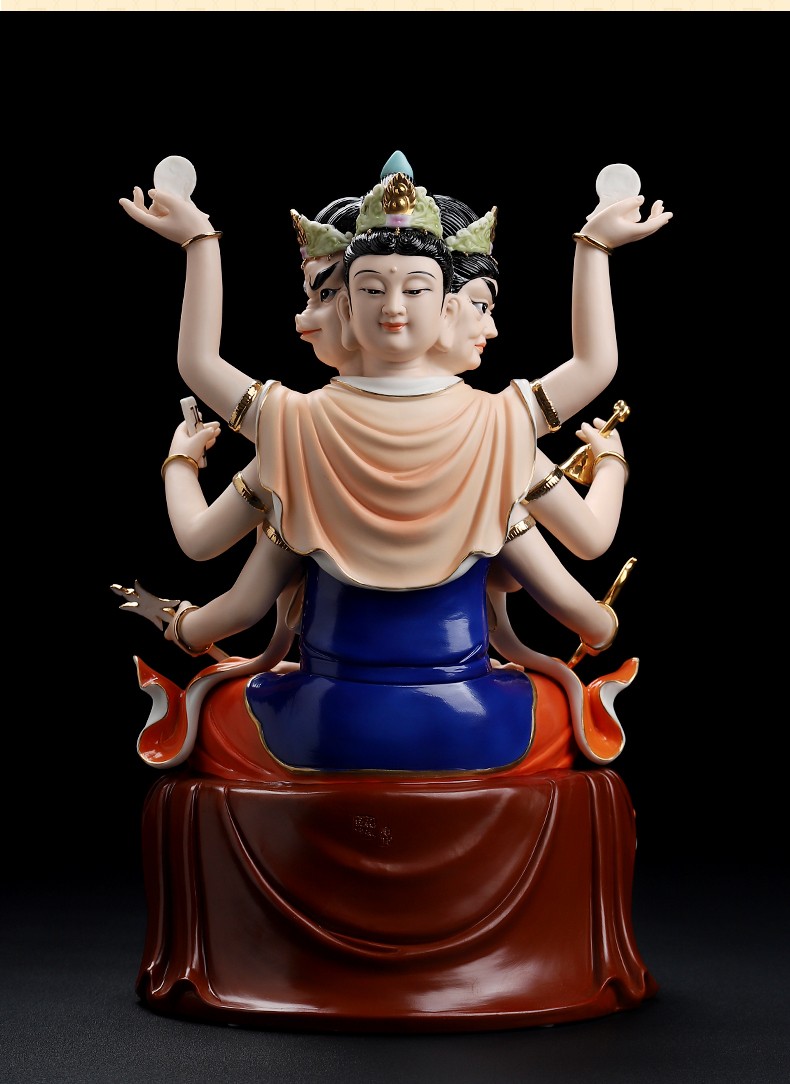 七珍12吋16吋斗姆元君斗母陶瓷神像摆件道教斗姥星君家用居家供奉h470