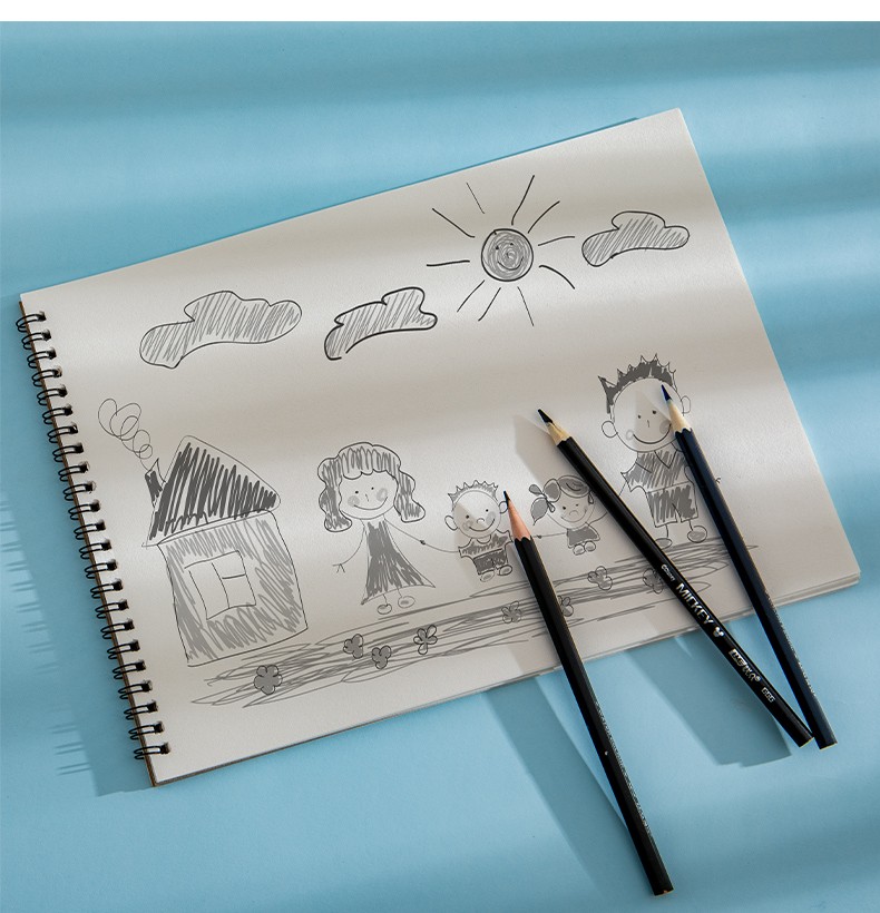 町零 牛皮纸画画本绘画儿童幼儿园涂鸦本图画本空白a4素描本小学生