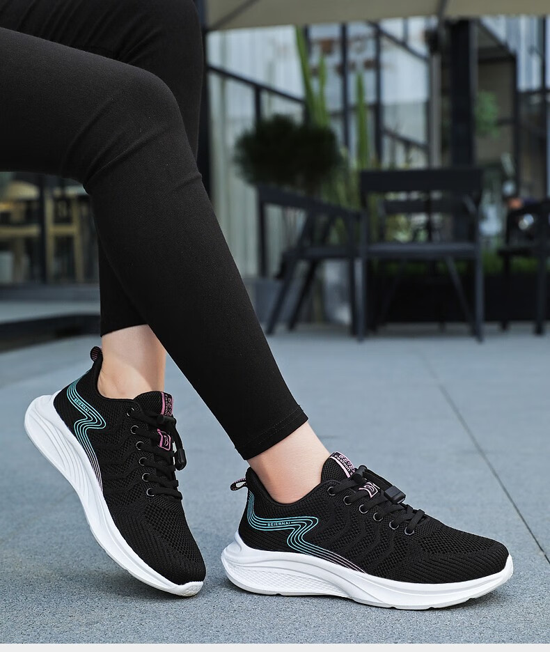 富贵鸟妈妈鞋单鞋夏款软底防滑老人鞋女中老年轻便平底健步休闲运动鞋