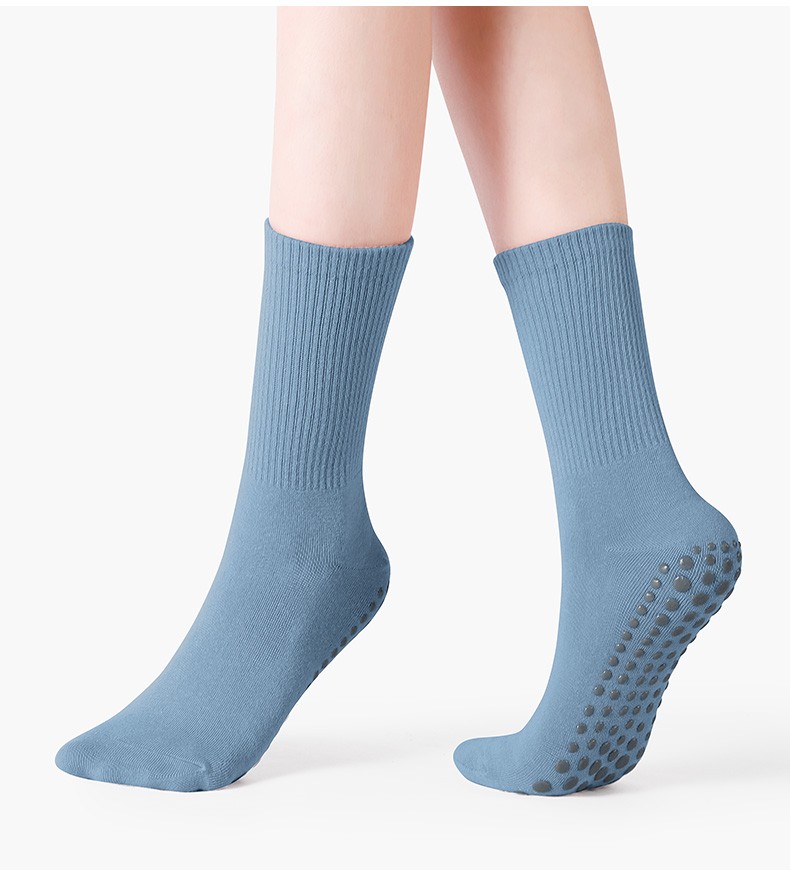 夏季防滑专业女长筒薄款普拉提健身瑜伽袜子中筒室内专用舞蹈袜运动