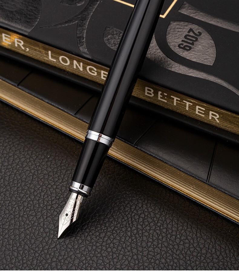 英雄hero钢笔男女学生日常书写铱金钢笔简约办公练字墨水笔971白色单