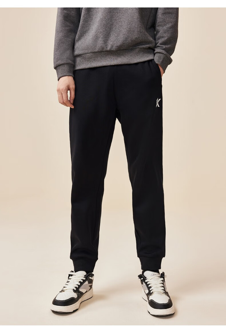 安踏(anta) kt裤 加绒卫裤运动长裤男士秋冬针织束脚长裤休闲运动裤