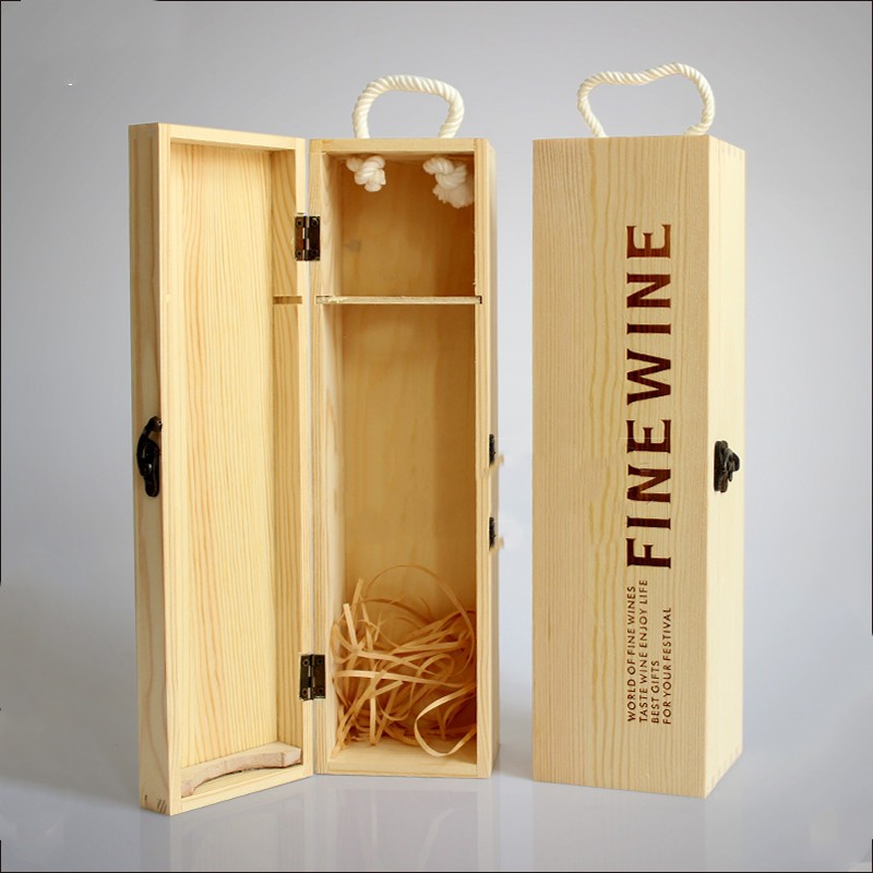 红酒木盒子单支红酒礼盒包装盒高档酒箱木箱通用木质葡萄酒盒定制单支