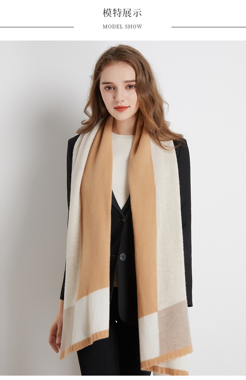 礼盒装索沛suopei100纯羊毛围巾女冬款披肩加厚女士围巾百搭保暖围脖