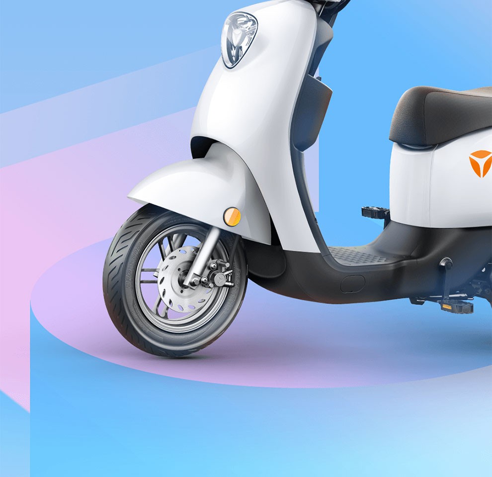 雅迪新款q1欧逸冠能dm6电动车锂电池48v男女通用电动车代步踏板车助力