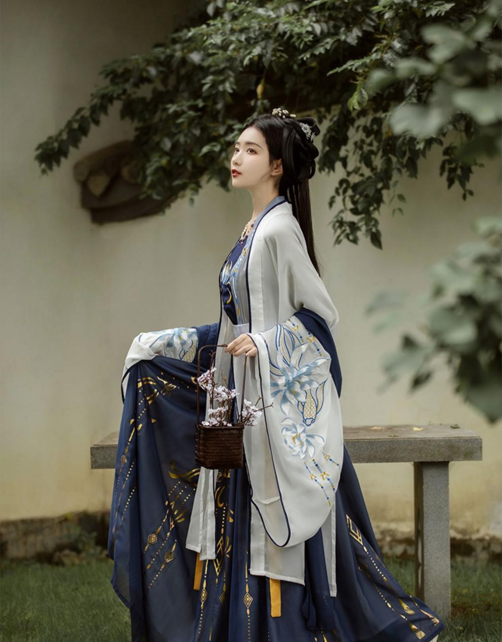 臻一萌汉服女中国风大袖衫夏季琼华古装吊带齐腰襦裙学生cos表演服