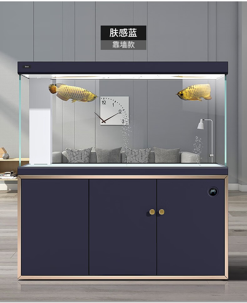 德克鱼缸水族箱大型超白玻璃底过滤生态水族箱鱼马桶客厅公司金鱼龙