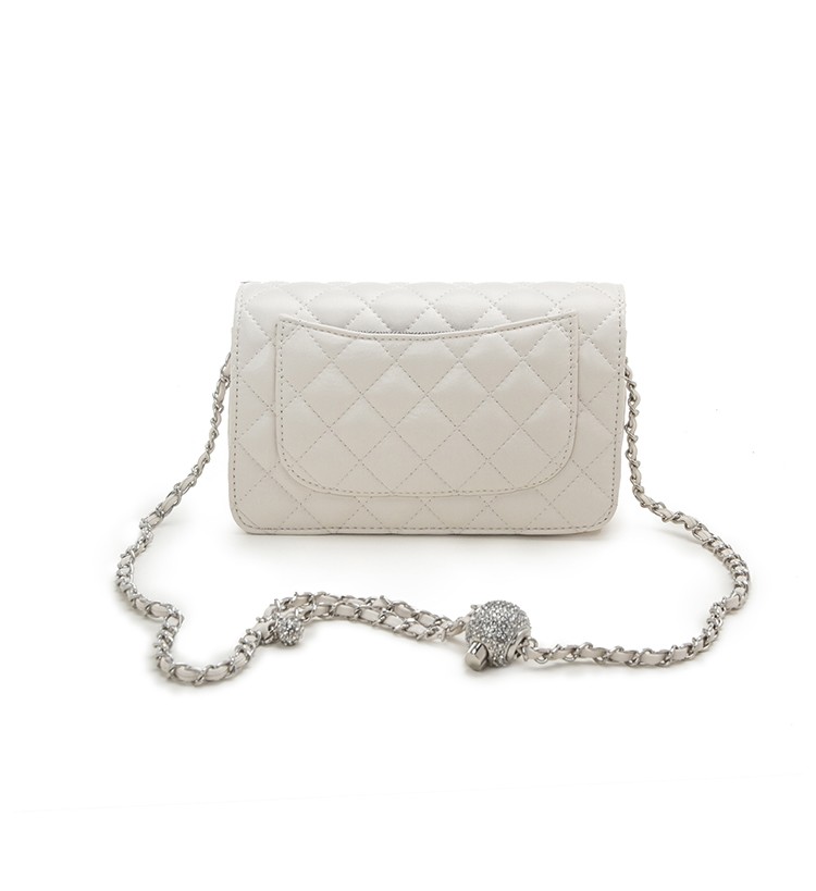 charliekellick品牌包包2021新款镶钻金球链条菱格包时尚百搭斜挎包