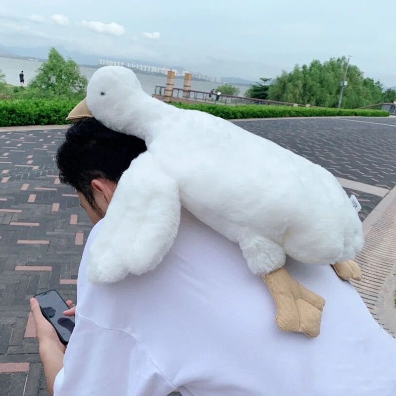 呼呼熊大白鹅玩偶睡觉抱大鹅抱枕女生睡觉男生毛绒玩具抱睡公仔娃娃超