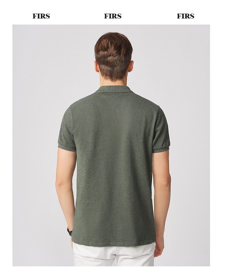 杉杉firs短袖t恤男花纱绣花胸标夏季男士短袖t恤翻领商务休闲打底衫