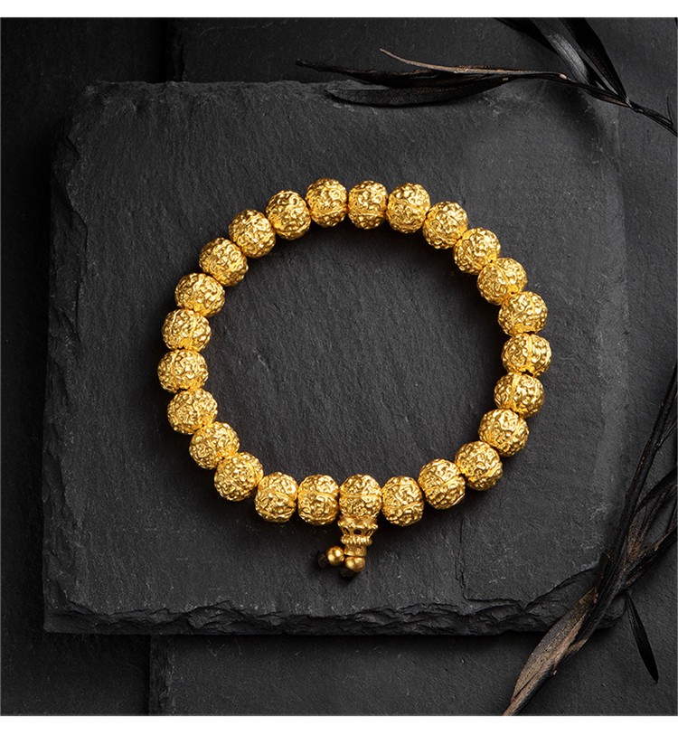 明牌珠宝传家金系列佛果串珠足金古法黄金金刚菩提手串