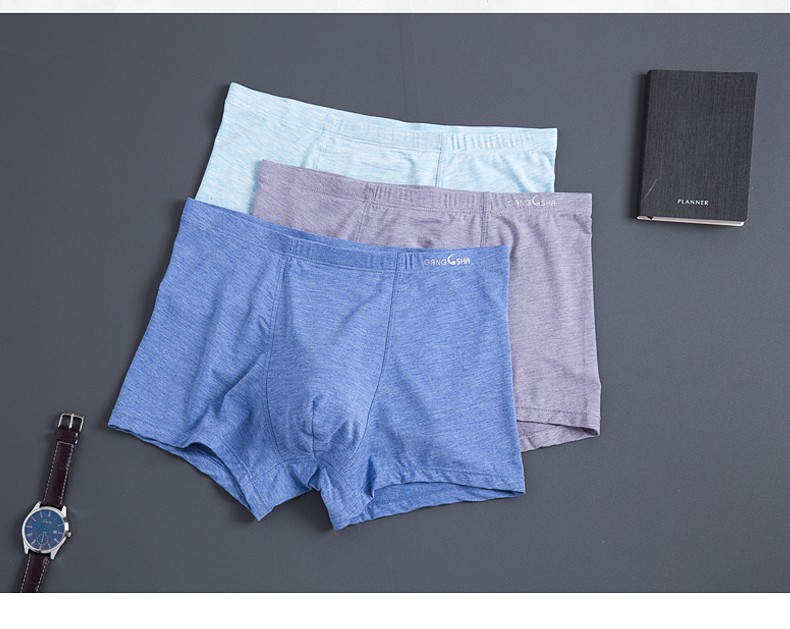 港莎内裤男平角男士内裤竹纤维抑菌四角短裤头透气男式中腰夏季运动u