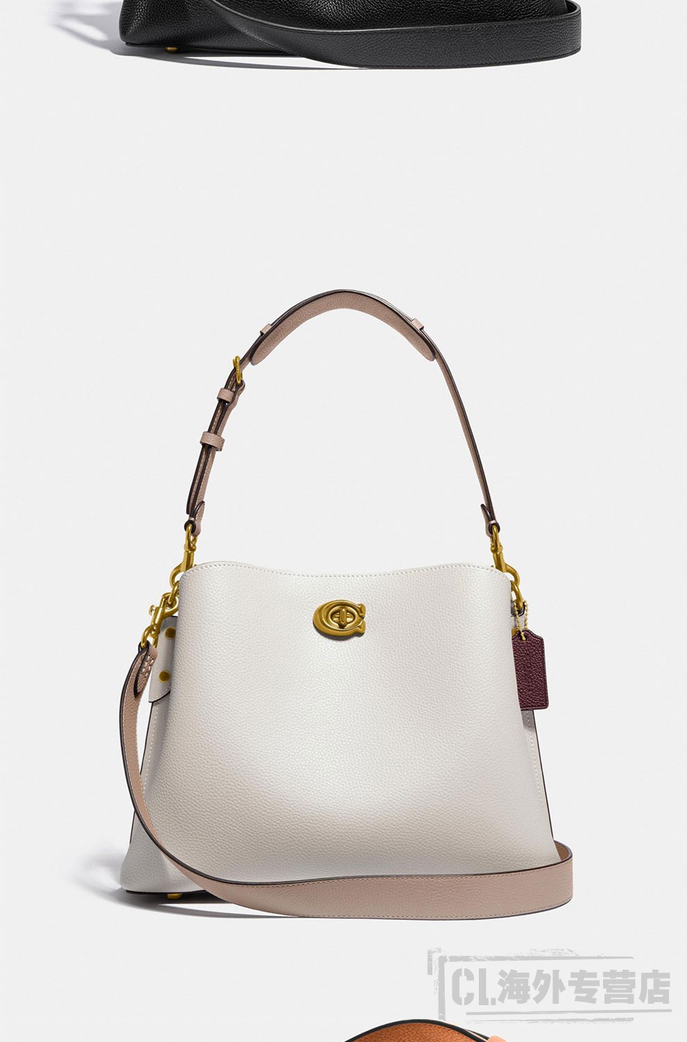 coach蔻驰女包willow系列中号单肩斜挎手提包2021早春新款裸粉色c2590