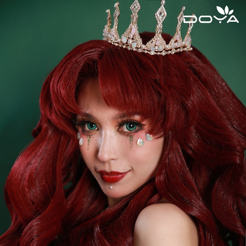 红色吸血鬼大直径美瞳泪花cosplay绿黄安娜贝尔万圣节近视度数隐形