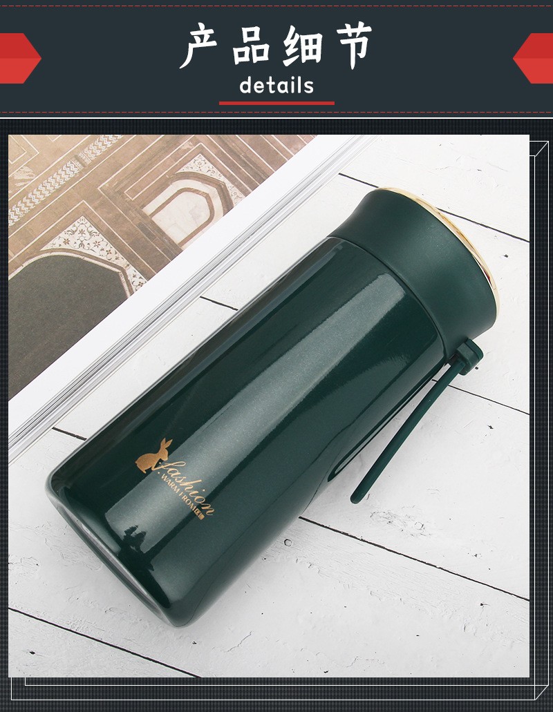 新款匡迪保温杯5006真空不锈钢吊带便携式车载水杯创意庚美礼品杯小