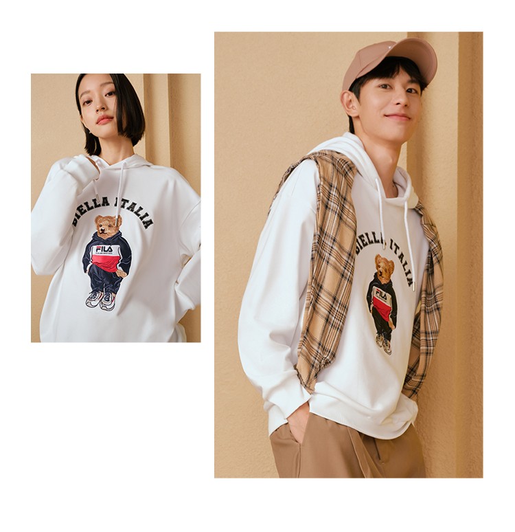 斐乐filafila斐乐官方情侣小熊卫衣男女装秋季宽松潮流运动休闲长袖连