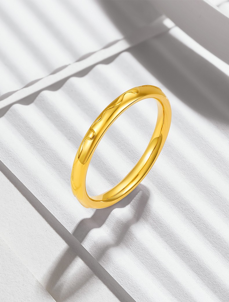 tsl谢瑞麟黄金戒指女款巧克力系列5g工艺足金戒指指环x4807 定价类(约