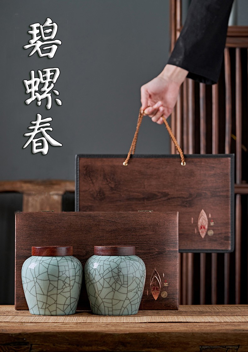 洞庭山碧螺春茶叶礼盒装2021新茶正宗苏州特级绿茶浓香型明前茶陶瓷