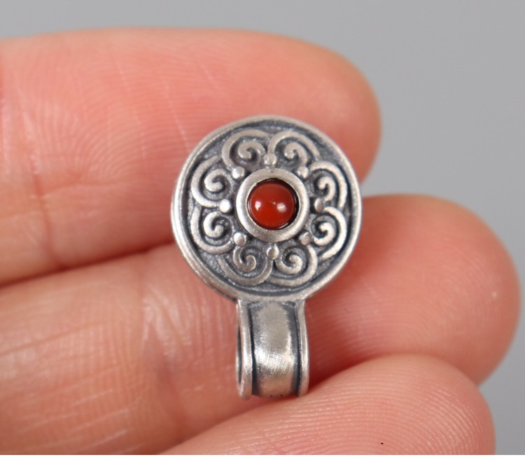 拙匠喜物工社纯手工制925银太阳花卡子文玩法夹diy佛珠念珠手串卡子