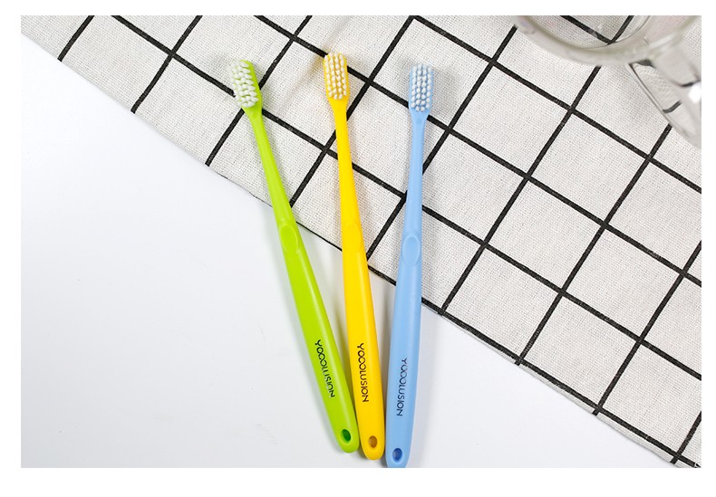 优牙合磨尖丝小头牙刷软毛多色细软毛护龈刷成人孕妇男女草绿