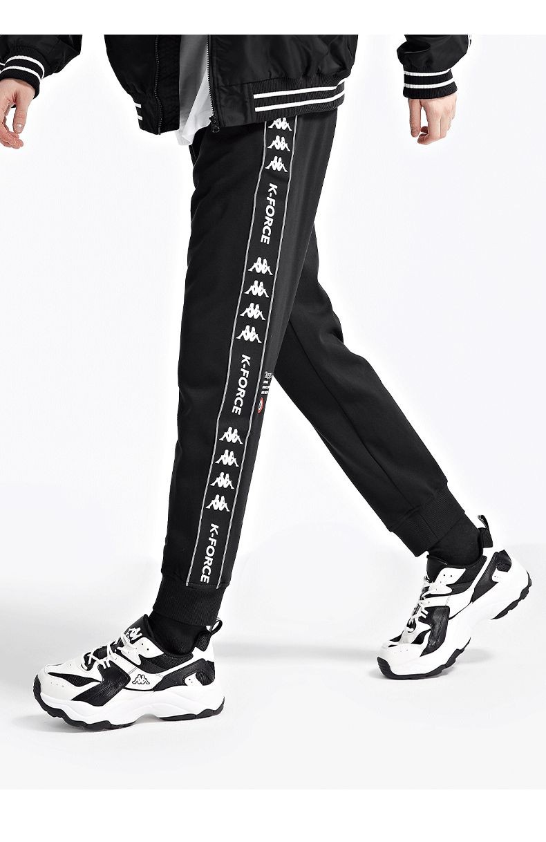 kappa卡帕串标运动裤男秋休闲长收口小脚卫裤k0b52ak30黑色990xl