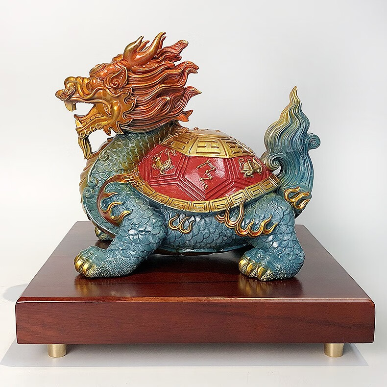 龙美佳 纯铜八卦龙龟摆件中式家居客厅玄关书房酒柜老板办公室桌面