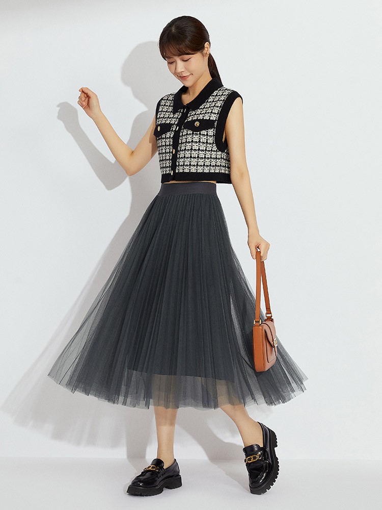 哥弟女装2021秋季新款松紧腰中长款百褶半身裙a200104 绿 xl(5码)