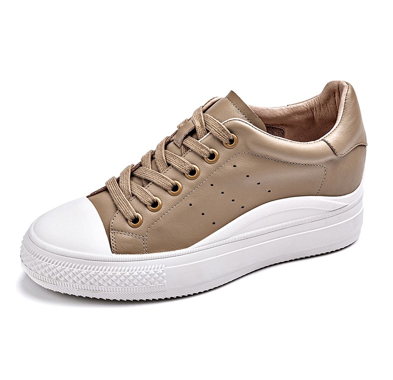 诺帝卡nautica女鞋夏季新品休闲鞋女式牛皮小白鞋子女款厚底内增高