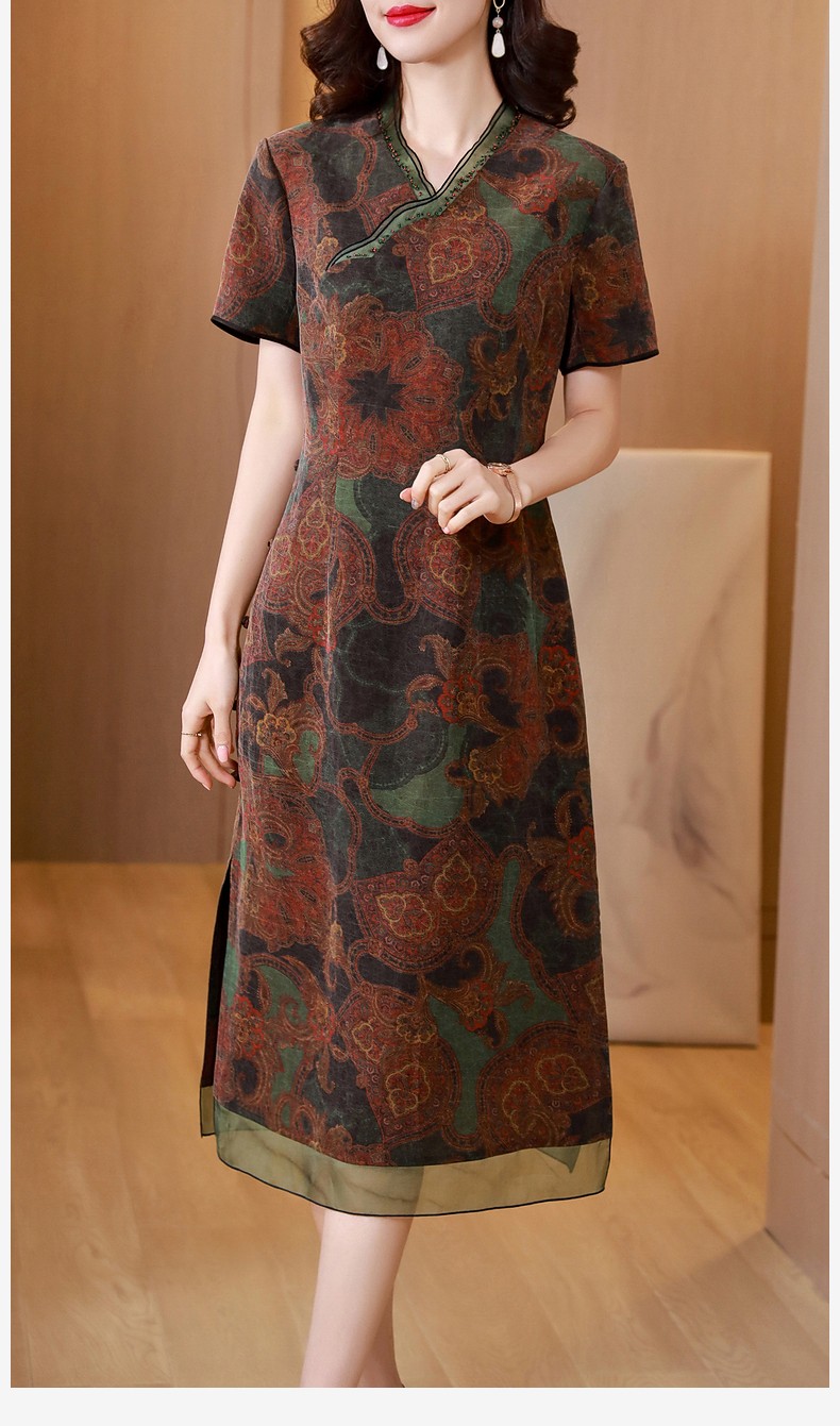 kraallda卡搭品牌重磅香云纱真丝连衣裙女夏季新款2021高级感减龄桑