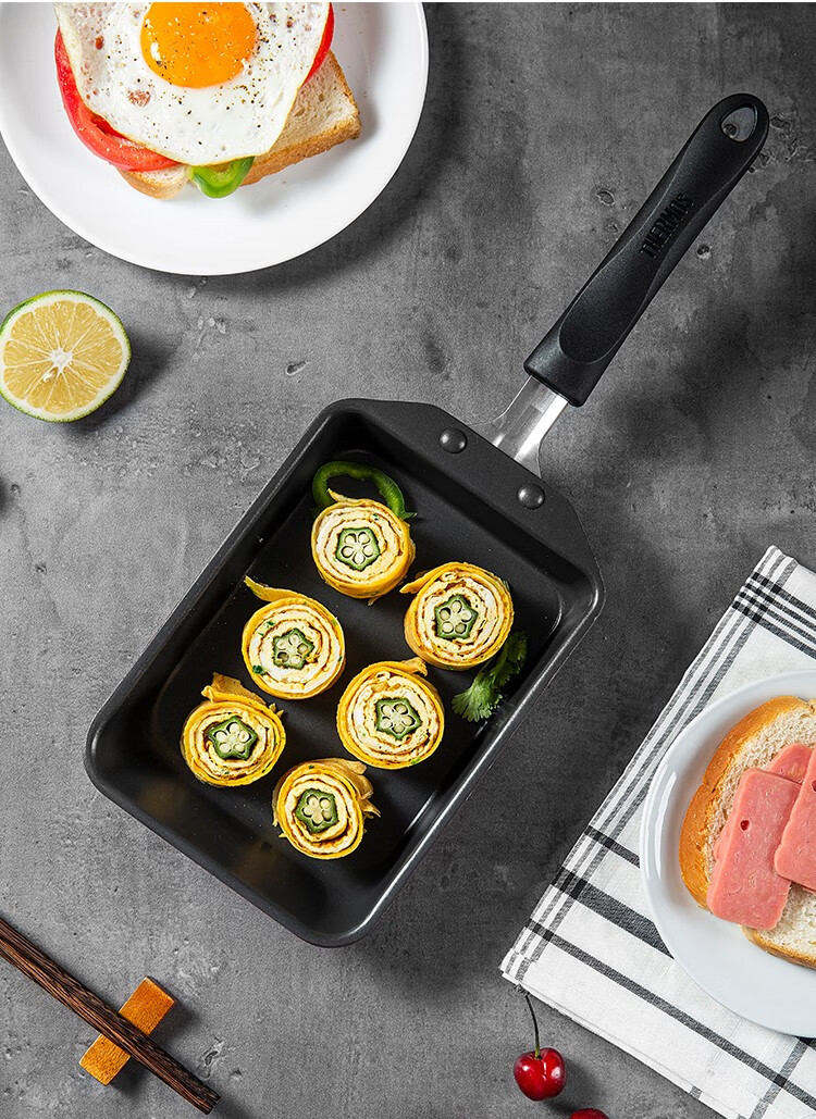 膳魔师(thermos)小香煎系列日式防锈香煎锅烧锅 tkfa-13e 日式玉子烧