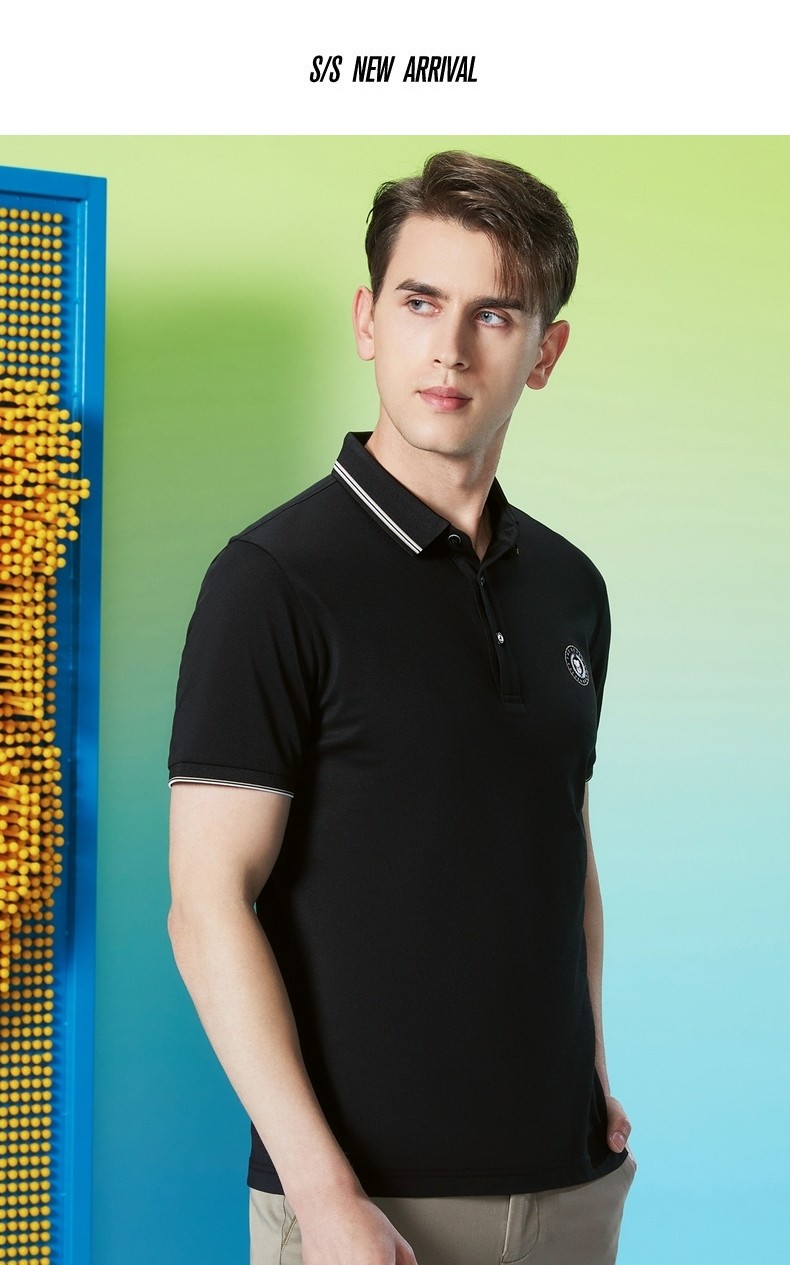 柒先生系列柒牌男装短袖polo衫男2022夏季新款官方旗舰立体胶印男士