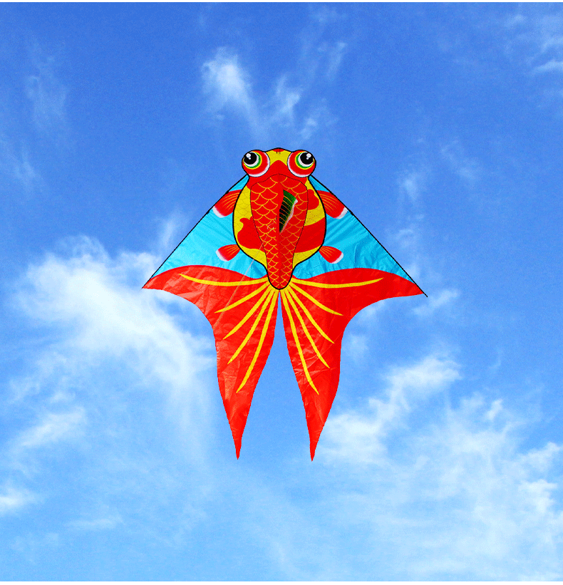 潍坊百特风筝蝶尾金鱼风筝百特新品儿童风筝蝶尾红金鱼易飞金龙鱼风筝