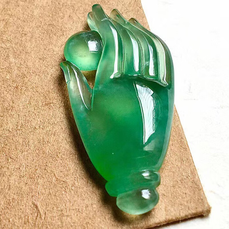 玉佳佳翡翠佛手吊坠缅甸a货翡翠送礼生日礼物男女款尺寸28713838mm